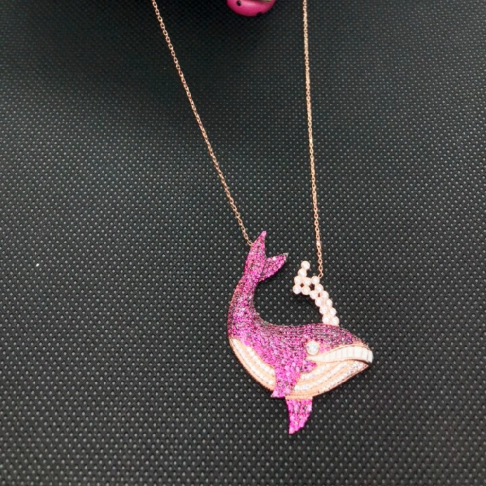 925 solid Sterling Silver necklace ruby. - Picture 4 of 4